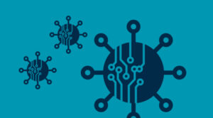 SPS IT Grafik eines stilisierter Virus im IT Sinne